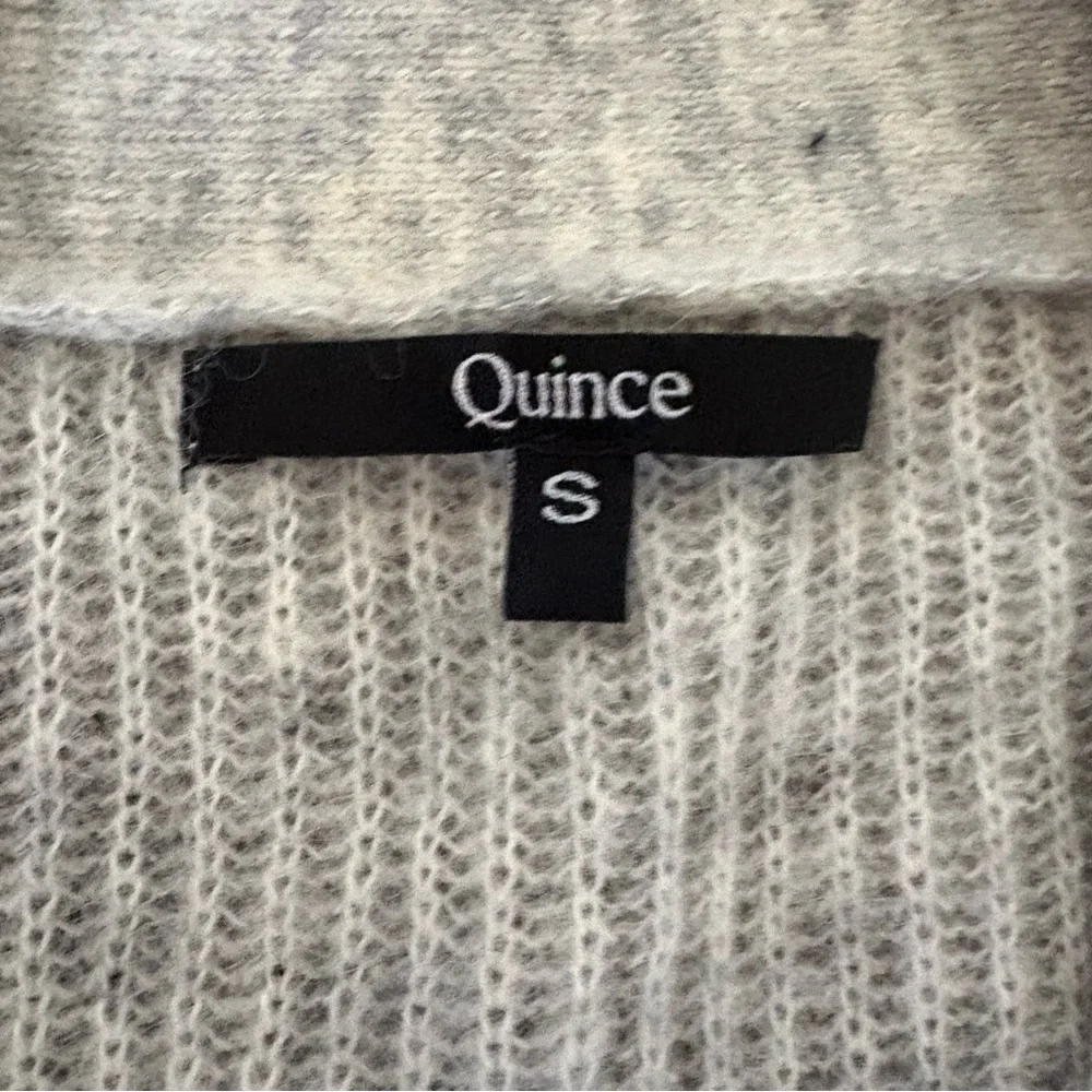 Quince Baby Alpaca -Wool Cropped Cardigan Light Grey Sz S - Picture 6 of 8